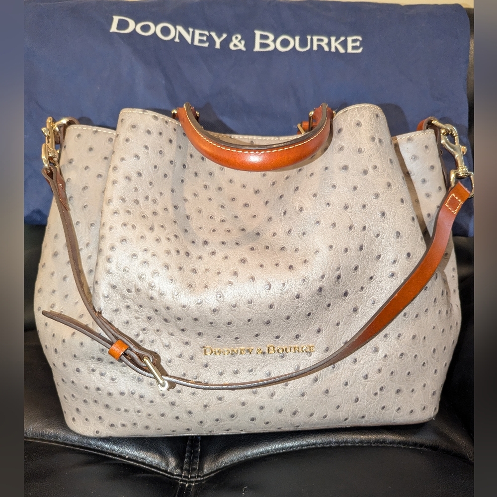 Dooney & Bourke Barlow Ostrich embossed leather handbag